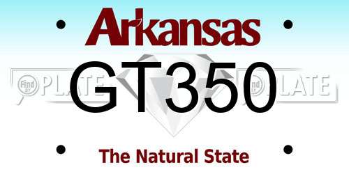 GT350 Arkansas License Plate