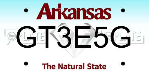 GT3E5G Arkansas License Plate