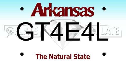 GT4E4L Arkansas License Plate