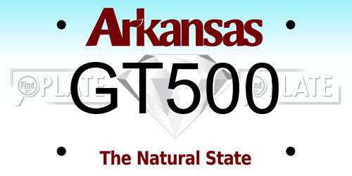 GT500 Arkansas License Plate