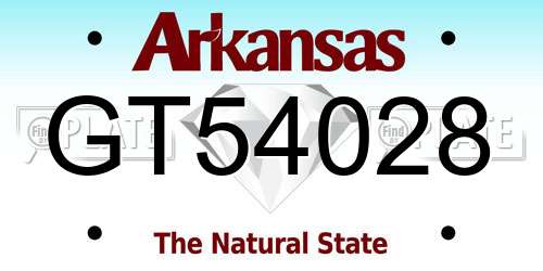 GT54028 Arkansas License Plate
