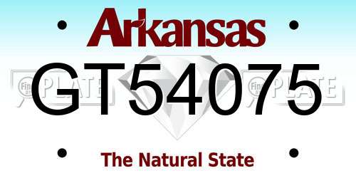GT54075 Arkansas License Plate