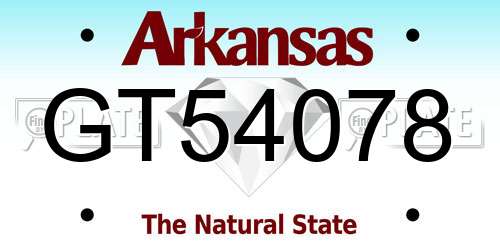 GT54078 Arkansas License Plate