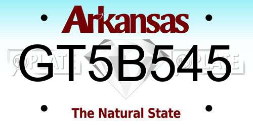 GT5B545 Arkansas License Plate