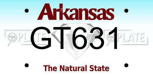GT631 Arkansas License Plate