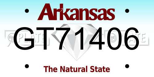GT71406 Arkansas License Plate