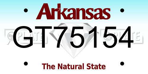 GT75154 Arkansas License Plate