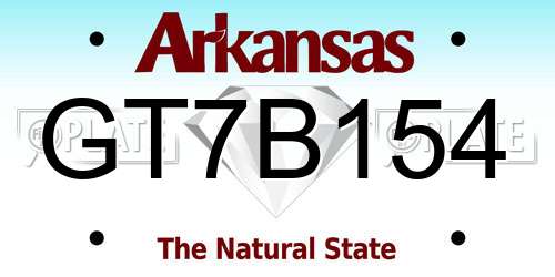 GT7B154 Arkansas License Plate