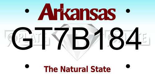 GT7B184 Arkansas License Plate