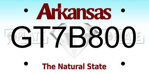 GT7B800 Arkansas License Plate