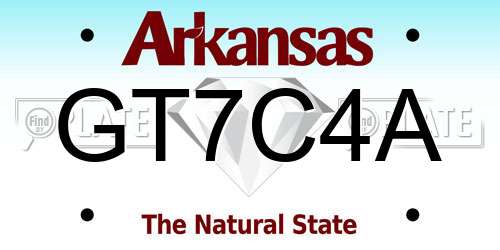 GT7C4A Arkansas License Plate