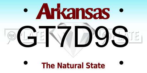 GT7D9S Arkansas License Plate