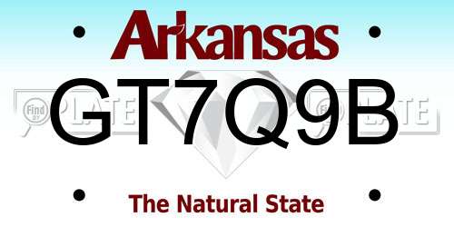 GT7Q9B Arkansas License Plate