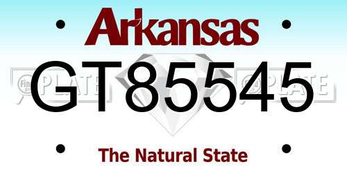 GT85545 Arkansas License Plate