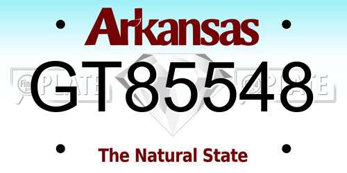 GT85548 Arkansas License Plate