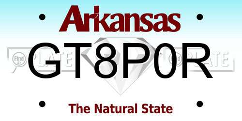 GT8P0R Arkansas License Plate