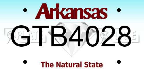 GTB4028 Arkansas License Plate