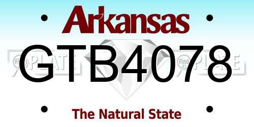 GTB4078 Arkansas License Plate