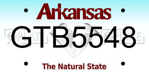 GTB5548 Arkansas License Plate