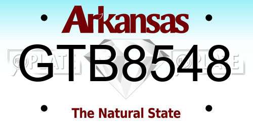 GTB8548 Arkansas License Plate