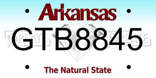 GTB8845 Arkansas License Plate