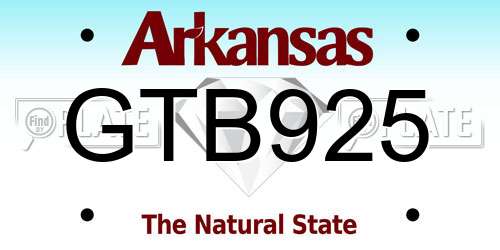 GTB925 Arkansas License Plate