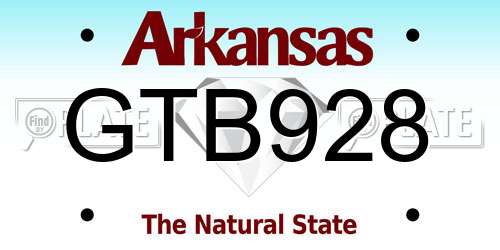 GTB928 Arkansas License Plate