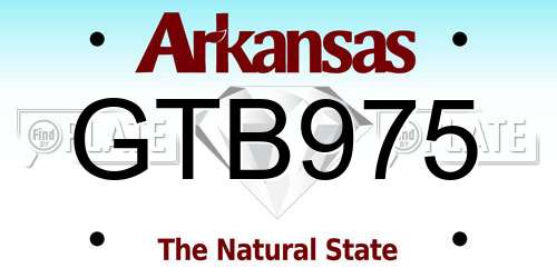 GTB975 Arkansas License Plate