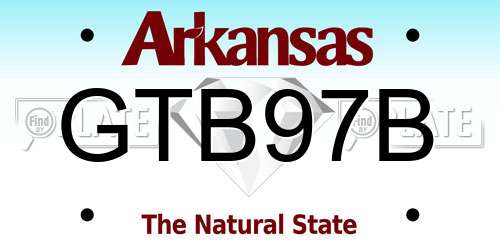 GTB97B Arkansas License Plate