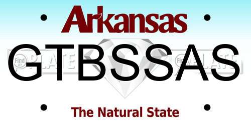 GTBSSAS Arkansas License Plate