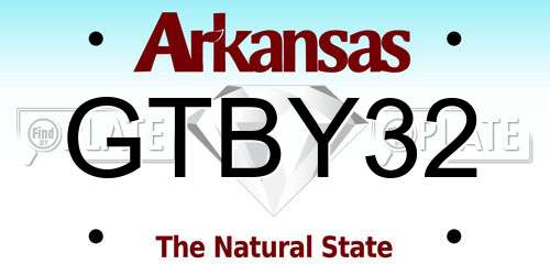 GTBY32 Arkansas License Plate