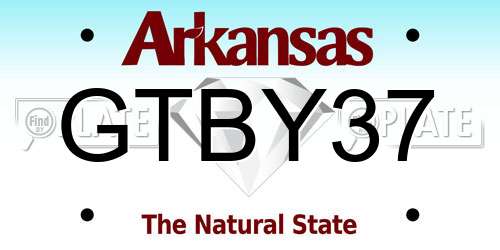 GTBY37 Arkansas License Plate