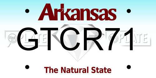 GTCR71 Arkansas License Plate