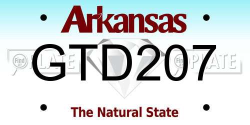 GTD207 Arkansas License Plate