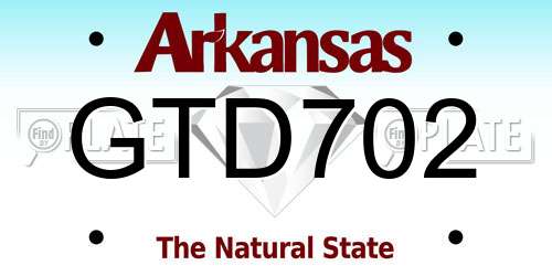 GTD702 Arkansas License Plate