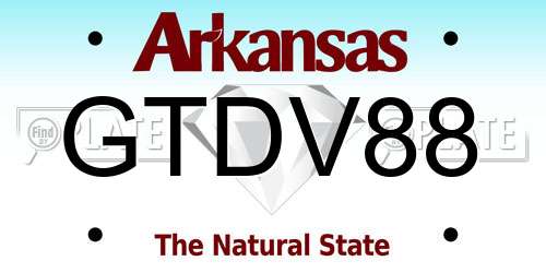 GTDV88 Arkansas License Plate