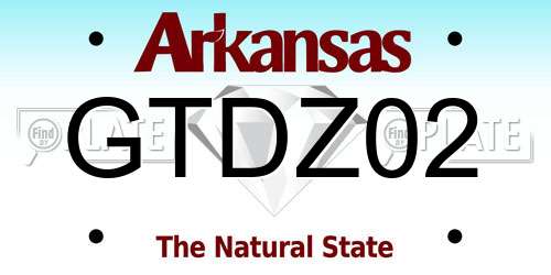 GTDZ02 Arkansas License Plate