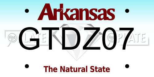 GTDZ07 Arkansas License Plate