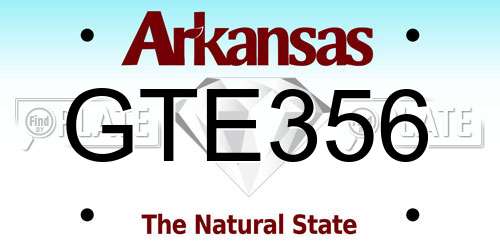 GTE356 Arkansas License Plate