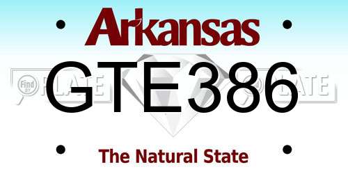 GTE386 Arkansas License Plate