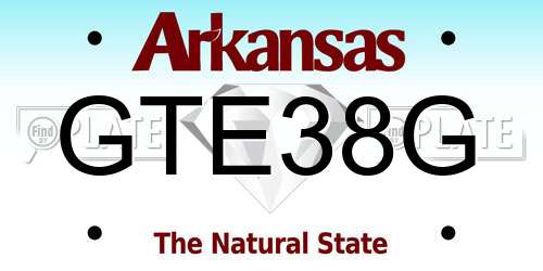 GTE38G Arkansas License Plate