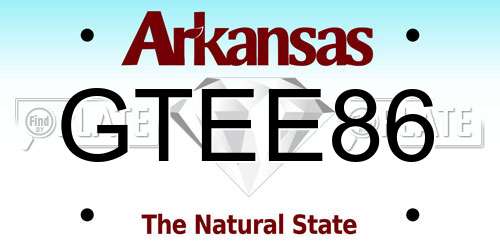 GTEE86 Arkansas License Plate