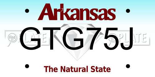 GTG75J Arkansas License Plate