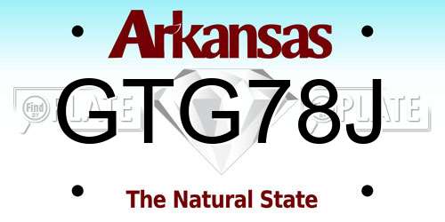 GTG78J Arkansas License Plate