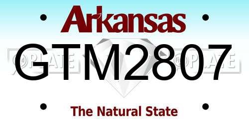 GTM2807 Arkansas License Plate