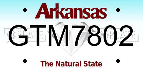 GTM7802 Arkansas License Plate