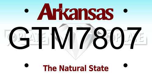 GTM7807 Arkansas License Plate