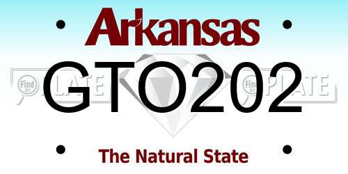 GTO202 Arkansas License Plate