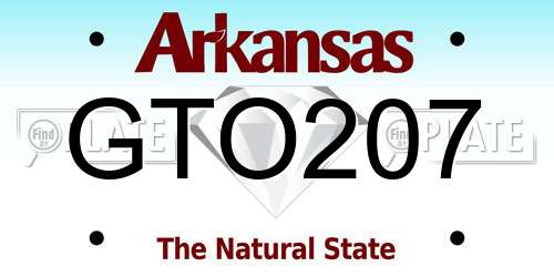 GTO207 Arkansas License Plate