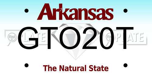 GTO20T Arkansas License Plate